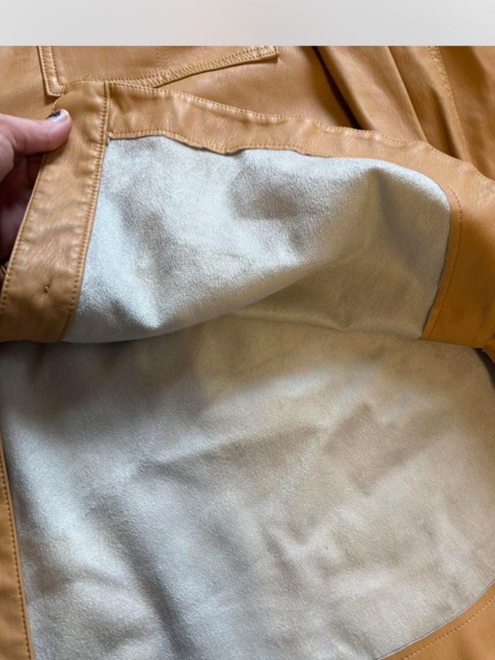 Maeve by Anthropologie Faux Leather Camel Shacket – Size Large - Picture 4 of 6